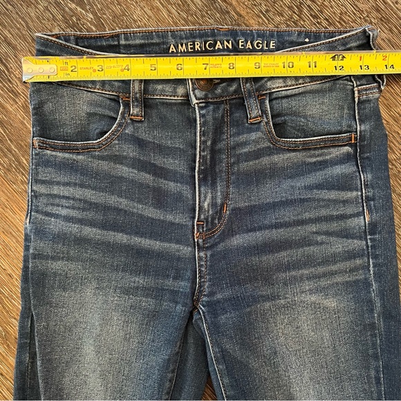 American Eagle Hi-Rise Jegging Distressed Medium Wash Jeans Size 6 X-Long - Picture 4 of 11